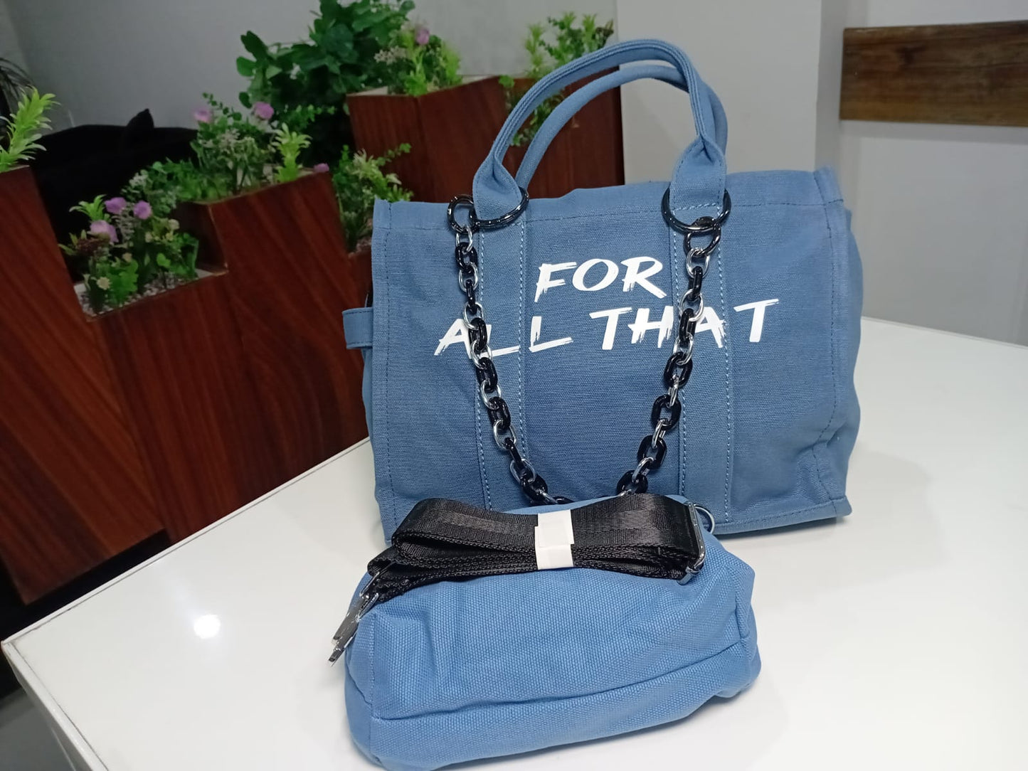 For All That Denim Tote & Pouch Set