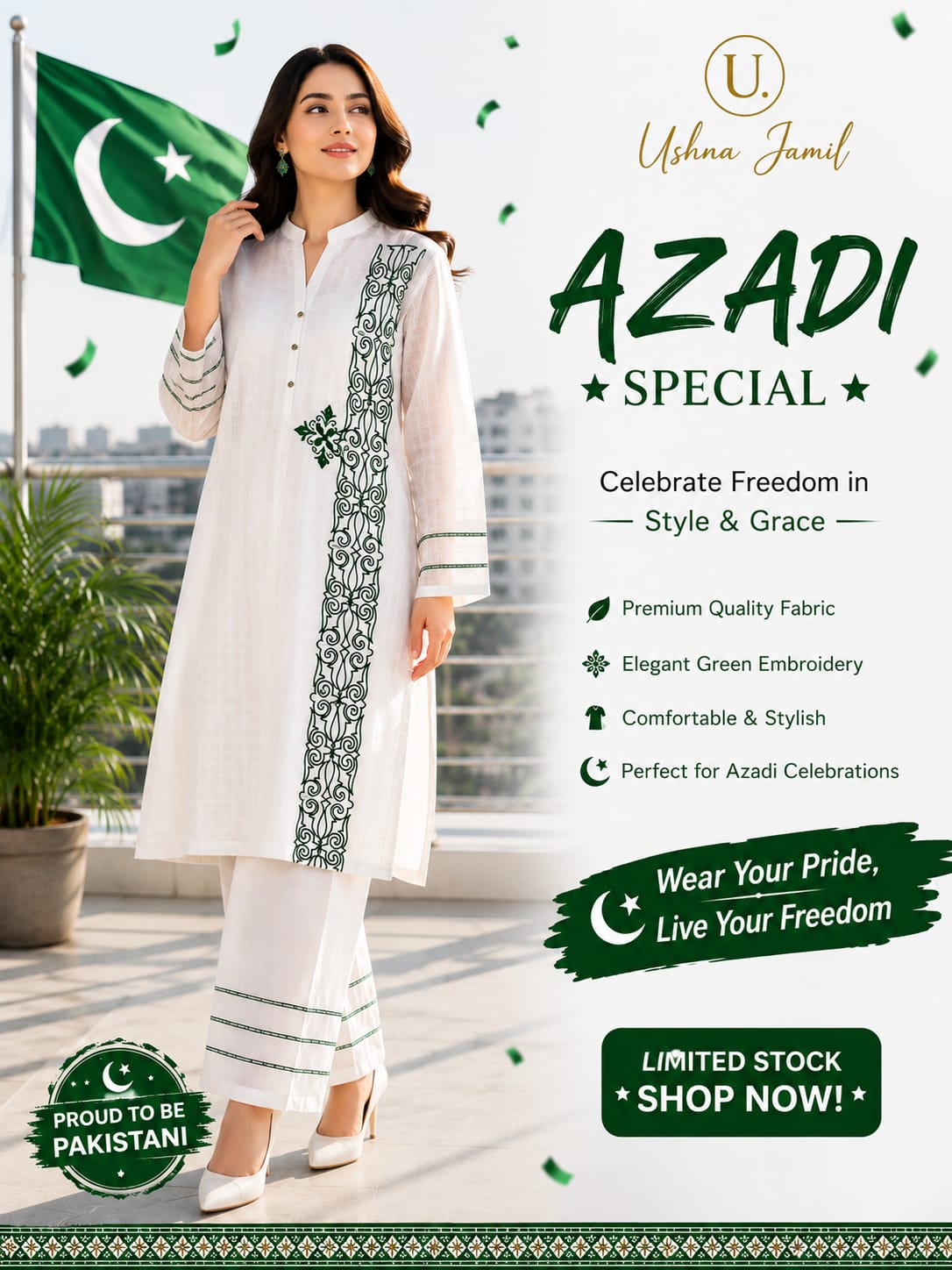 Emerald Heritage Azaadi Suit