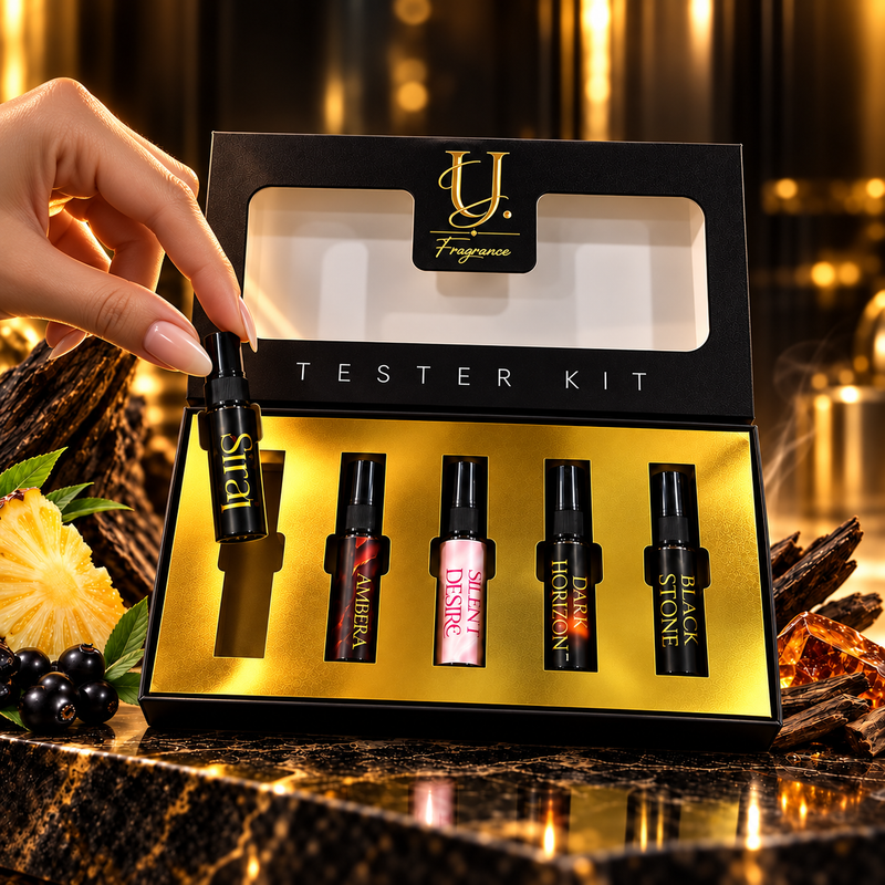 Luxury Perfume Tester Kit – 5 Fragrance Samples | Men, Women & Unisex