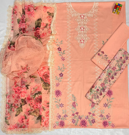 Adara — Embroidered Cotton Unstitched 3-Piece