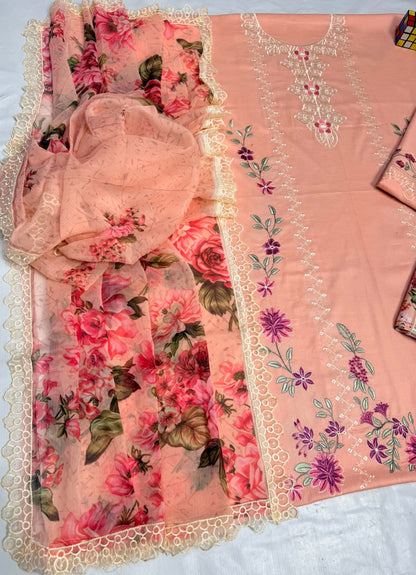 Adara — Embroidered Cotton Unstitched 3-Piece