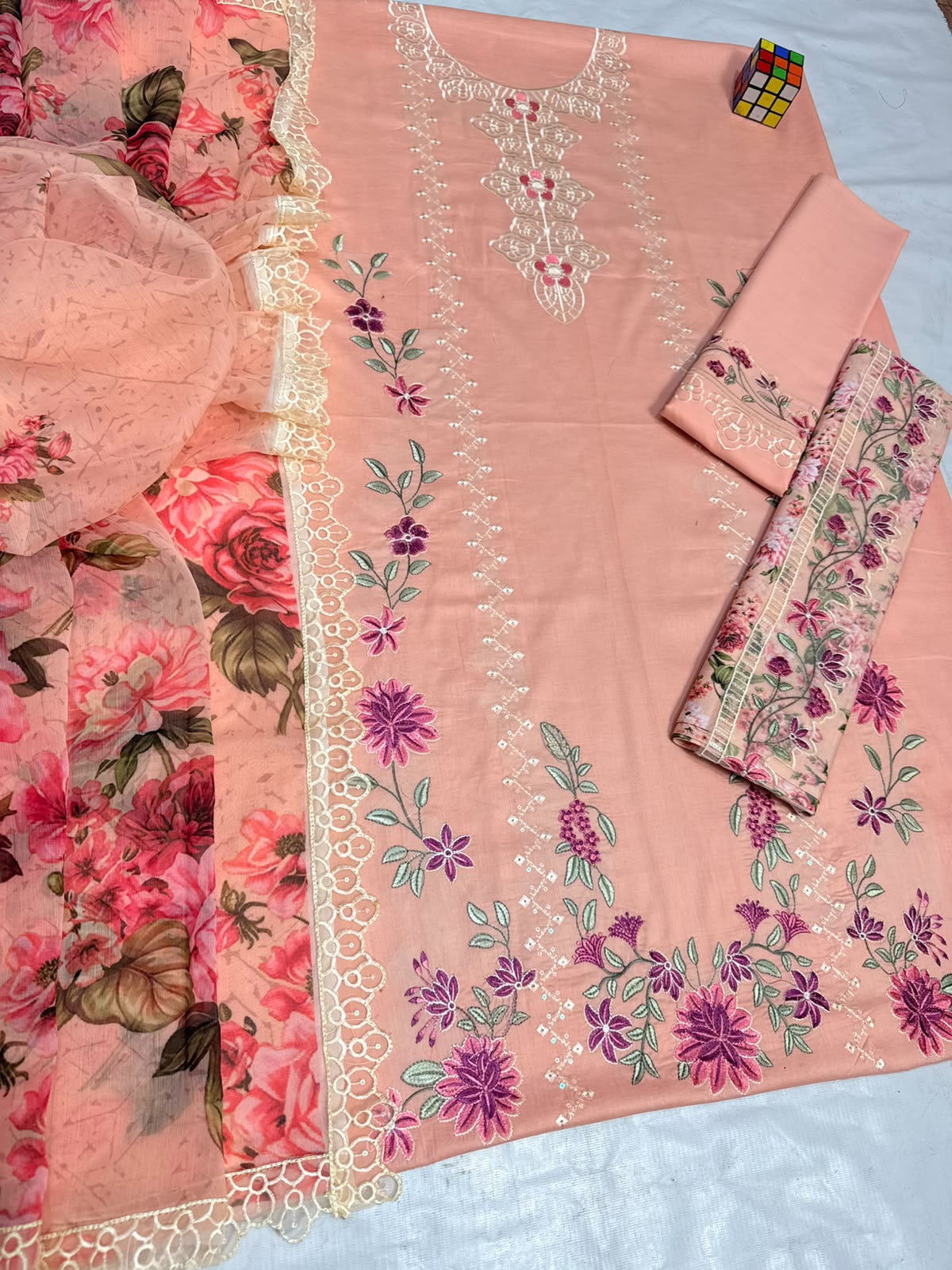 Adara — Embroidered Cotton Unstitched 3-Piece