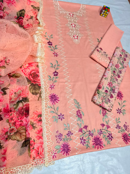 Adara — Embroidered Cotton Unstitched 3-Piece