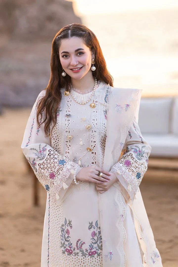 Qalamkar Embroidered Three Piece