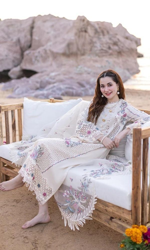 Qalamkar Embroidered Three Piece