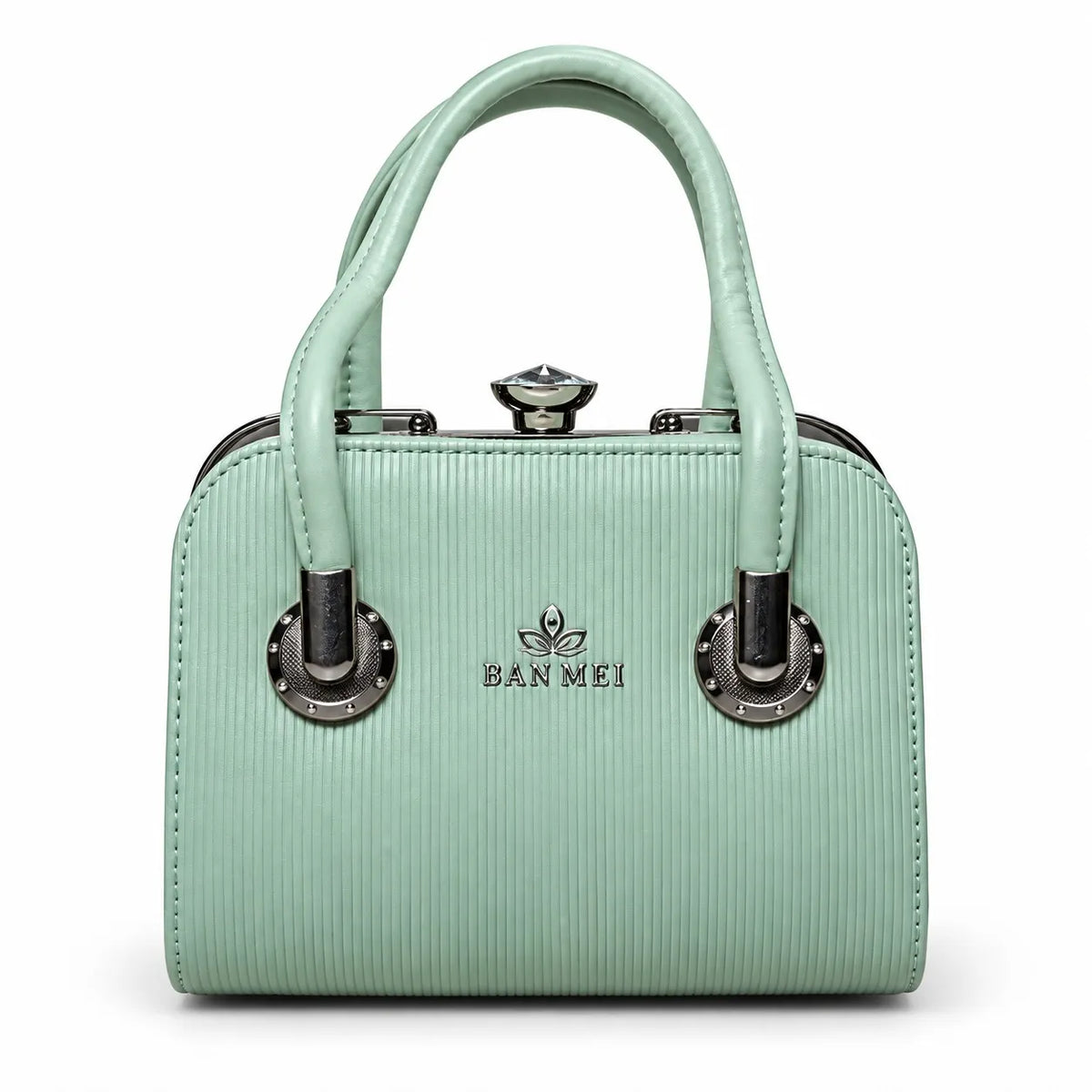 Elegant Mint Green Structured Handbag for Women – Classic Top Handle Shoulder Bag