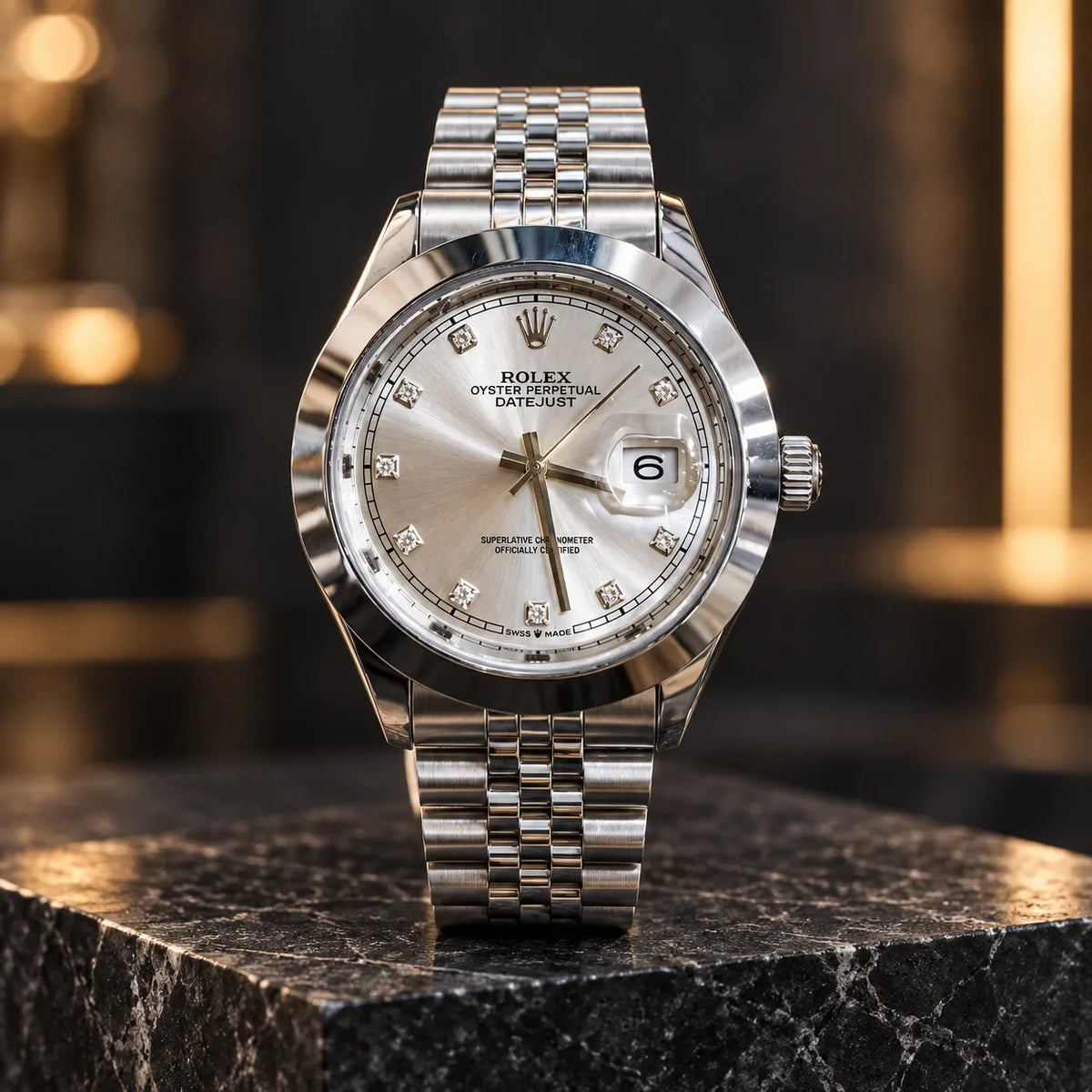 Luxury Men’s Silver Watch – Classic Stainless Steel Bracelet Watch with White Dial & Date