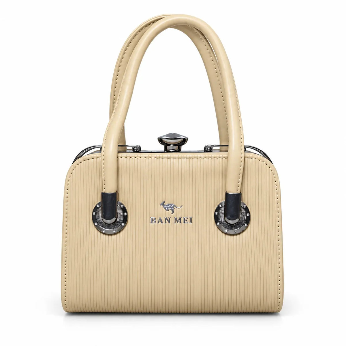 Elegant Ribbed Structured Handbag for Women – Vintage Top Handle Shoulder Bag