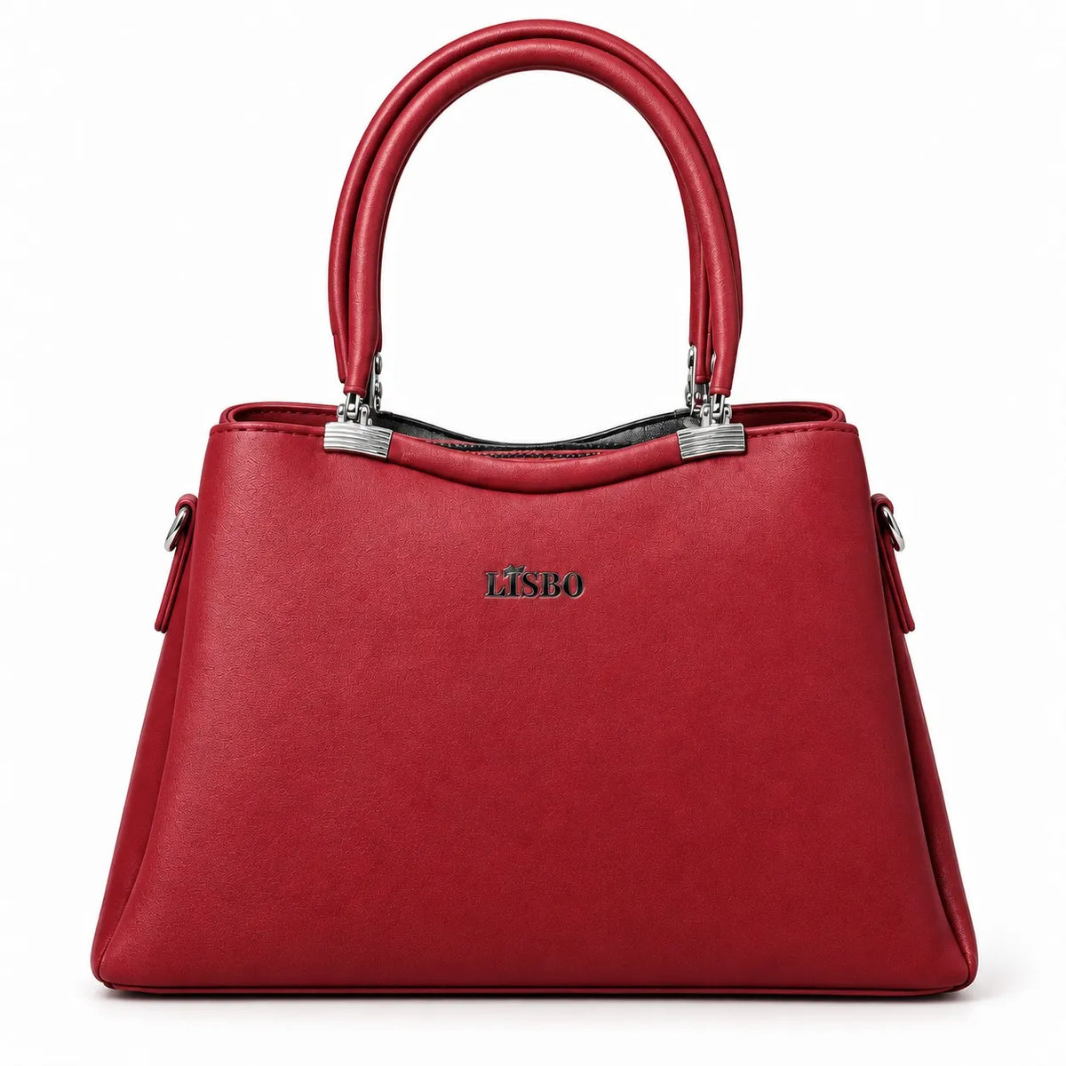 Women’s Light Blue Structured Handbag with Top Handle & Metal Detail