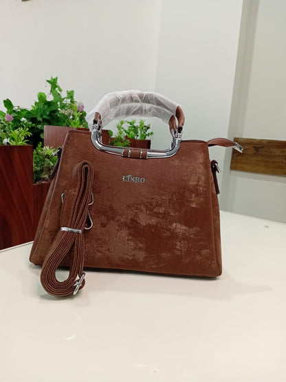 Ban Mei Deluxe Leather Handbag – Statement Hardware Satchel