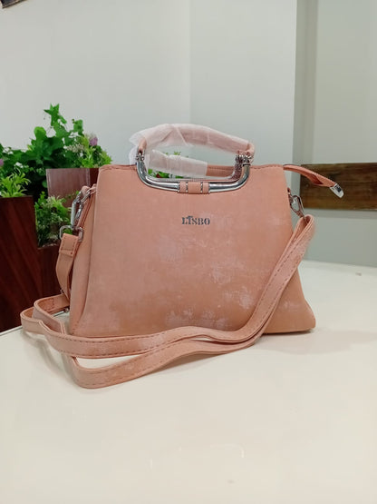 Ban Mei Deluxe Leather Handbag – Statement Hardware Satchel