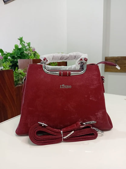 Ban Mei Deluxe Leather Handbag – Statement Hardware Satchel