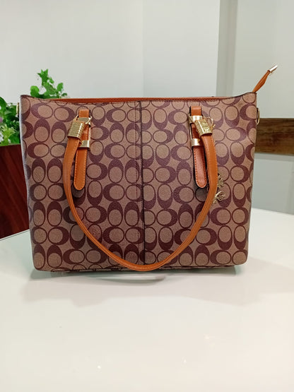 Signature Print Structured Tote
