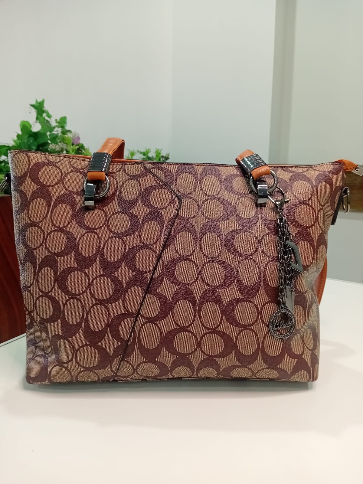 Signature Print Structured Tote