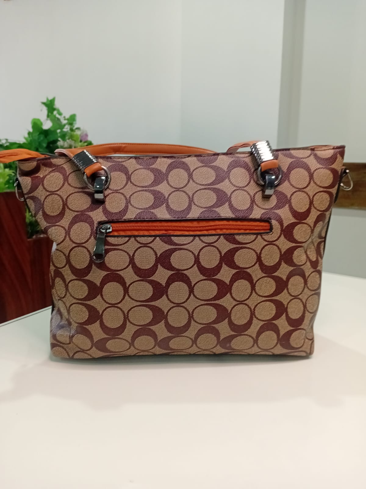 Signature Print Structured Tote