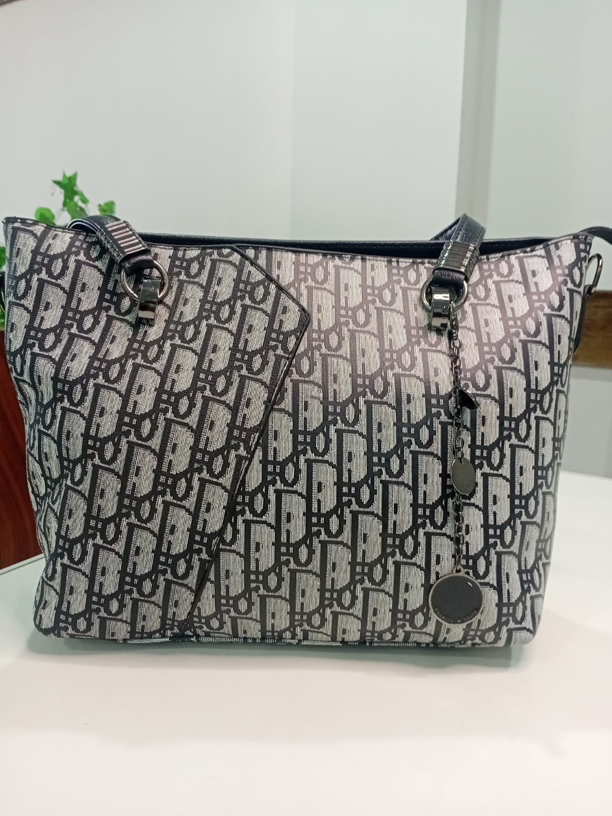 Signature Print Charm Tote