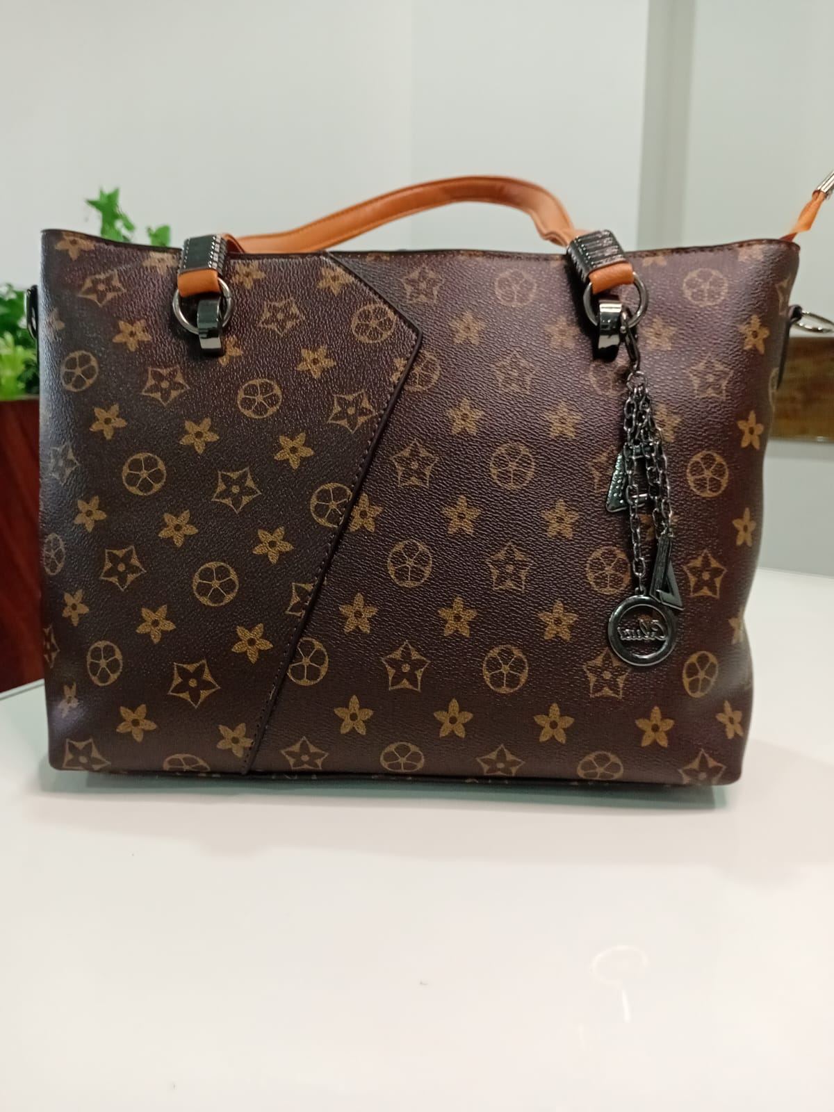 Signature Print Charm Tote