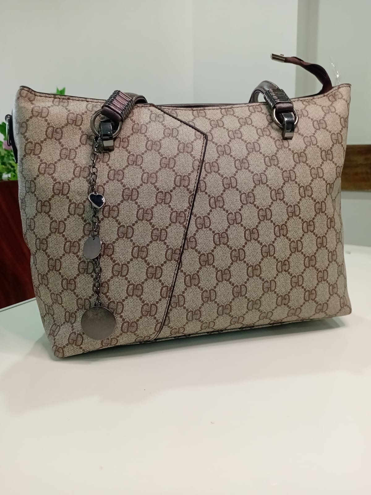 Signature Print Charm Tote