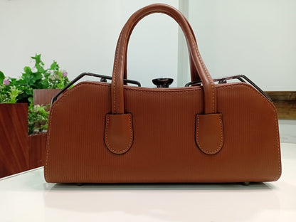 Ban Mei Everyday Top-Handle Handbag – Ribbed Leather Satchel