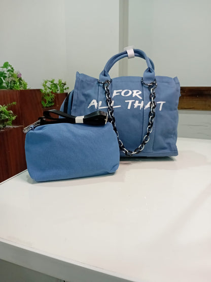 For All That Denim Tote & Pouch Set