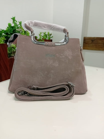 Ban Mei Deluxe Leather Handbag – Statement Hardware Satchel