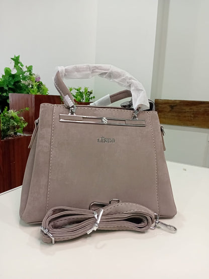 Ban Mei Prestige Leather Handbag – Boxy Frame with Crystal Hardware