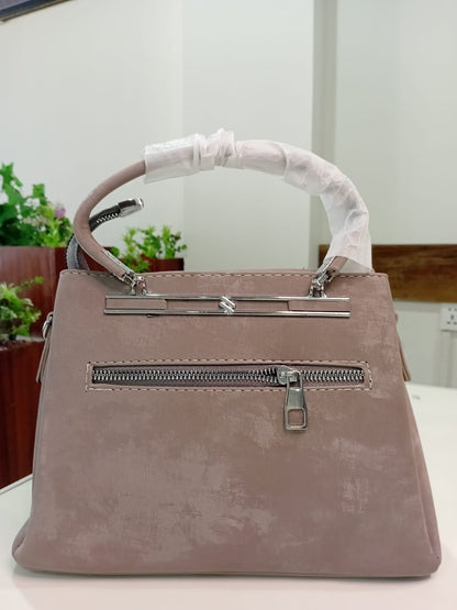 Ban Mei Prestige Leather Handbag – Boxy Frame with Crystal Hardware