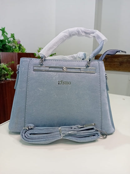 Ban Mei Prestige Leather Handbag – Boxy Frame with Crystal Hardware