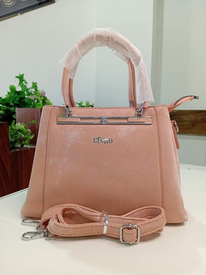 Ban Mei Prestige Leather Handbag – Boxy Frame with Crystal Hardware