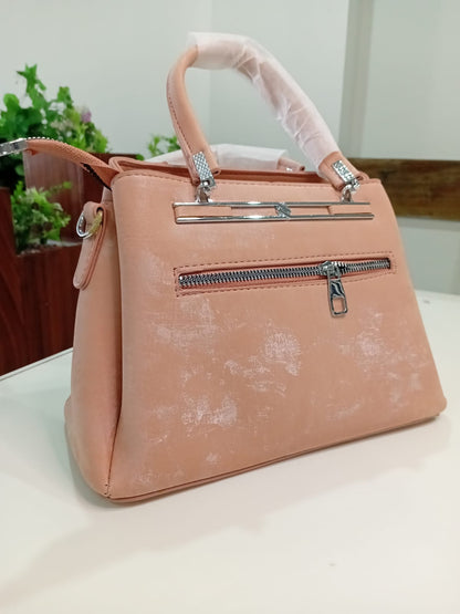Ban Mei Prestige Leather Handbag – Boxy Frame with Crystal Hardware