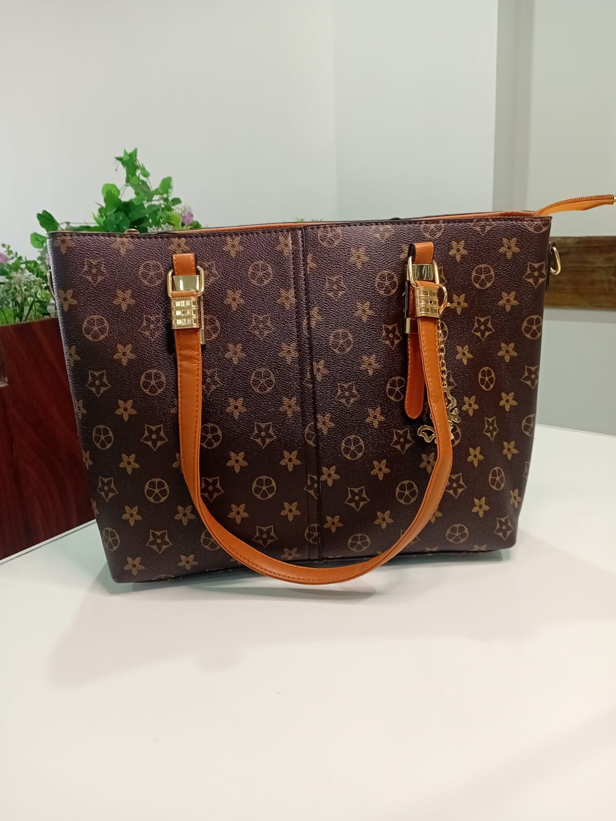 Signature Print Structured Tote