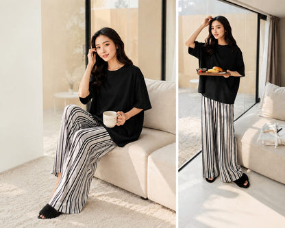 Lounge Wear Set for Women & Girls – Soft Jersey Top & Trouser